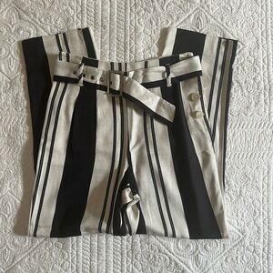 Topshop Monochrome Striped Trousers